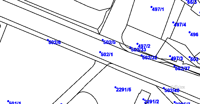 Parcela st. 502/1 v KÚ Slatina, Katastrální mapa