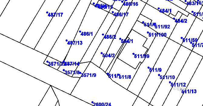 Parcela st. 504/2 v KÚ Slatina, Katastrální mapa