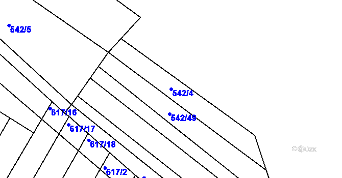 Parcela st. 542/4 v KÚ Slatina, Katastrální mapa