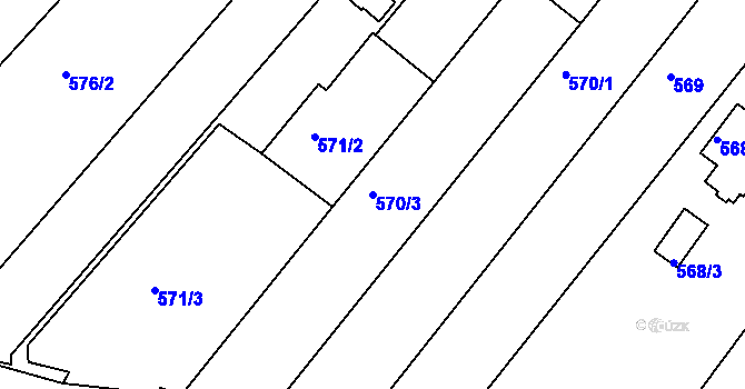 Parcela st. 570/3 v KÚ Slatina, Katastrální mapa