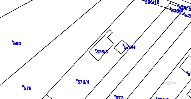 Parcela st. 576/3 v KÚ Slatina, Katastrální mapa