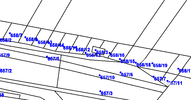 Parcela st. 658/3 v KÚ Slatina, Katastrální mapa