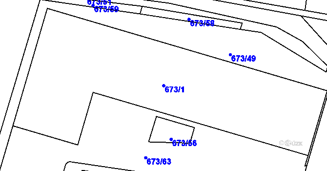 Parcela st. 673/1 v KÚ Slatina, Katastrální mapa