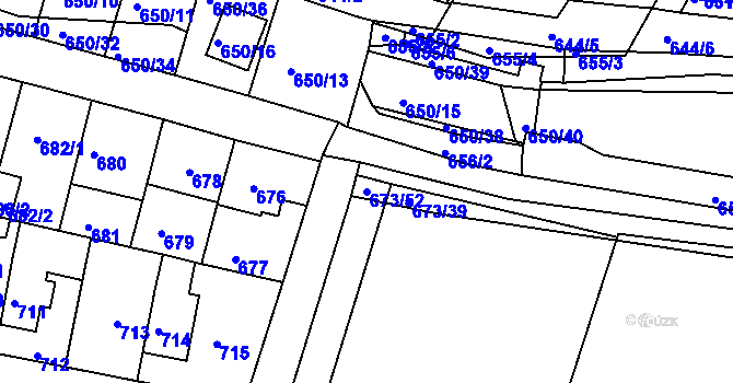 Parcela st. 673/52 v KÚ Slatina, Katastrální mapa