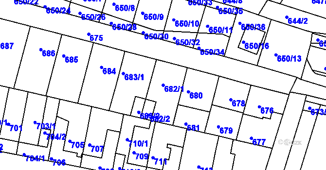 Parcela st. 682/1 v KÚ Slatina, Katastrální mapa
