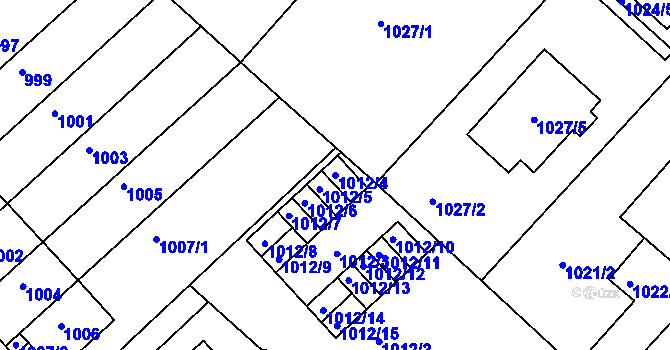 Parcela st. 1012/4 v KÚ Slatina, Katastrální mapa