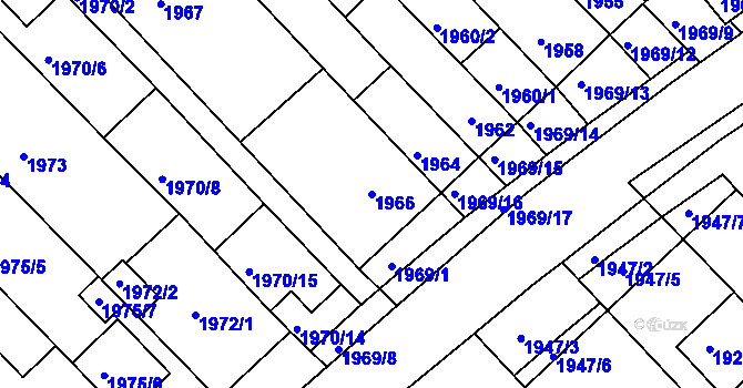 Parcela st. 1966 v KÚ Slatina, Katastrální mapa