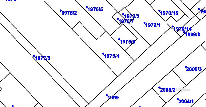 Parcela st. 1975/4 v KÚ Slatina, Katastrální mapa