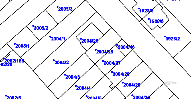 Parcela st. 2004/26 v KÚ Slatina, Katastrální mapa