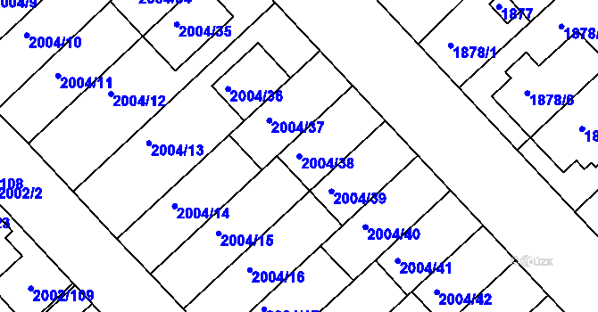 Parcela st. 2004/38 v KÚ Slatina, Katastrální mapa
