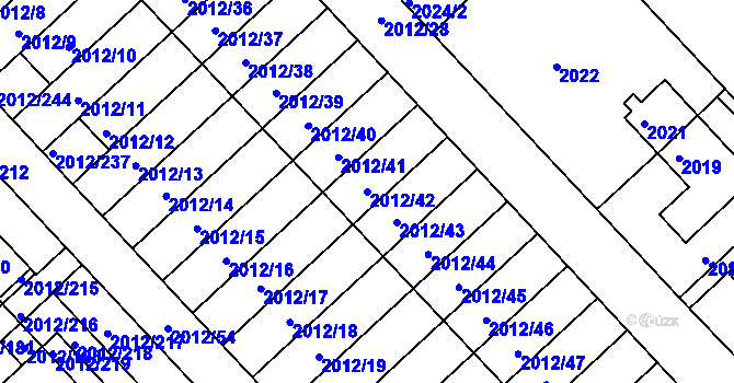 Parcela st. 2012/42 v KÚ Slatina, Katastrální mapa