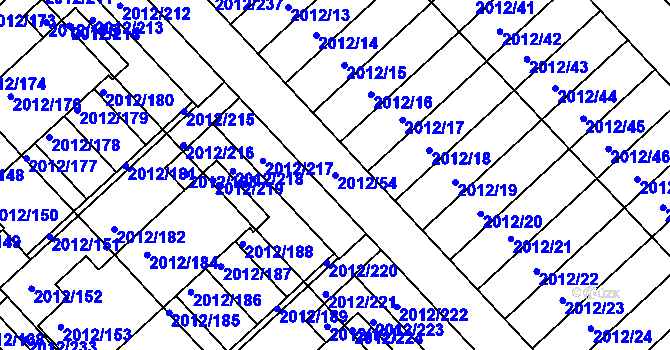 Parcela st. 2012/54 v KÚ Slatina, Katastrální mapa