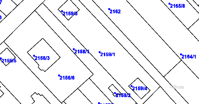 Parcela st. 2159 v KÚ Slatina, Katastrální mapa