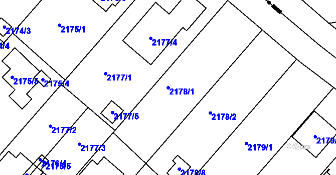 Parcela st. 2178/1 v KÚ Slatina, Katastrální mapa