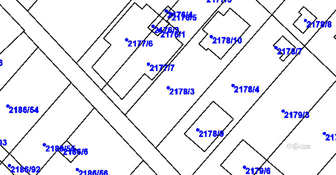 Parcela st. 2178/3 v KÚ Slatina, Katastrální mapa