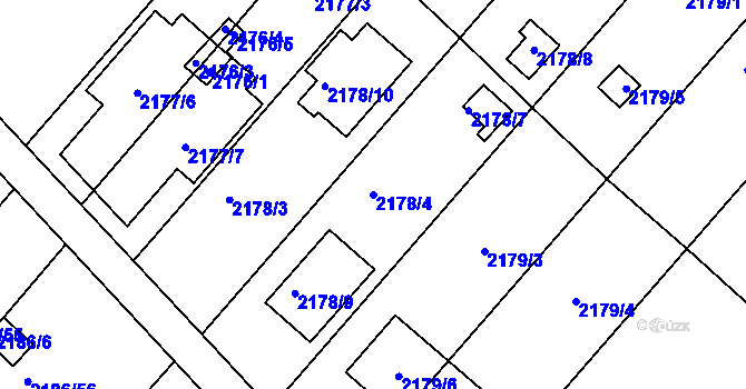 Parcela st. 2178/4 v KÚ Slatina, Katastrální mapa