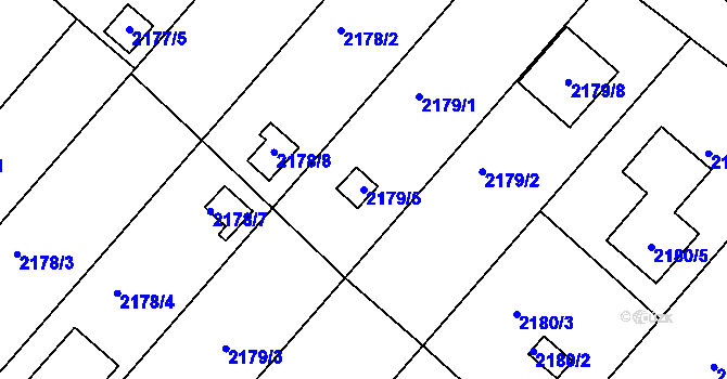 Parcela st. 2179/5 v KÚ Slatina, Katastrální mapa