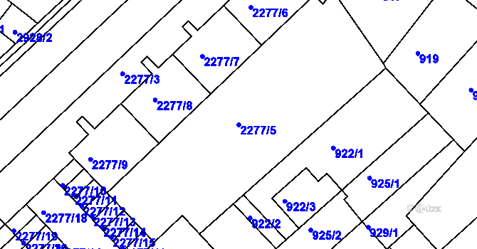 Parcela st. 2277/5 v KÚ Slatina, Katastrální mapa