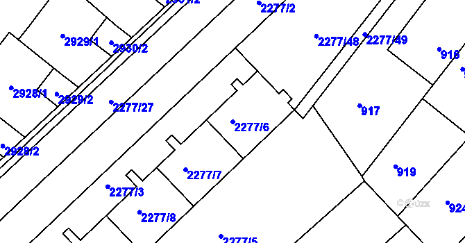 Parcela st. 2277/6 v KÚ Slatina, Katastrální mapa