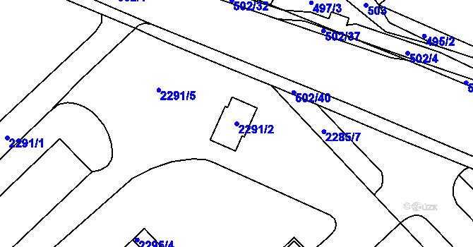 Parcela st. 2291/2 v KÚ Slatina, Katastrální mapa