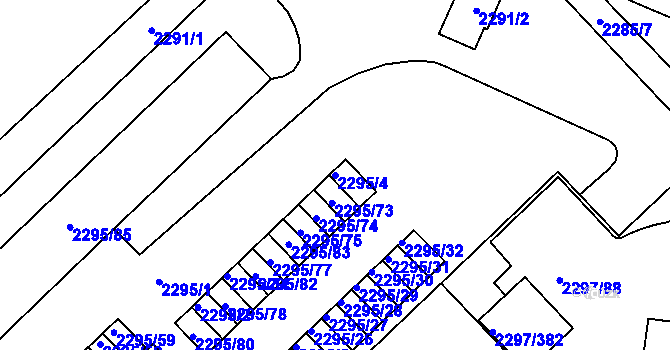 Parcela st. 2295/4 v KÚ Slatina, Katastrální mapa