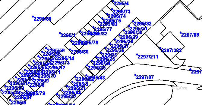 Parcela st. 2295/5 v KÚ Slatina, Katastrální mapa