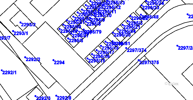 Parcela st. 2295/17 v KÚ Slatina, Katastrální mapa