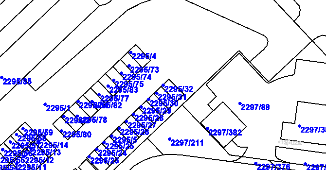 Parcela st. 2295/32 v KÚ Slatina, Katastrální mapa