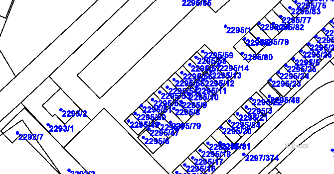 Parcela st. 2295/54 v KÚ Slatina, Katastrální mapa