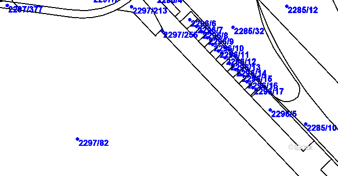 Parcela st. 2297/6 v KÚ Slatina, Katastrální mapa