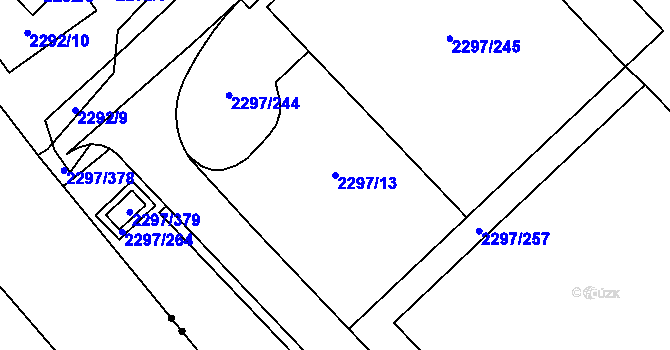 Parcela st. 2297/13 v KÚ Slatina, Katastrální mapa