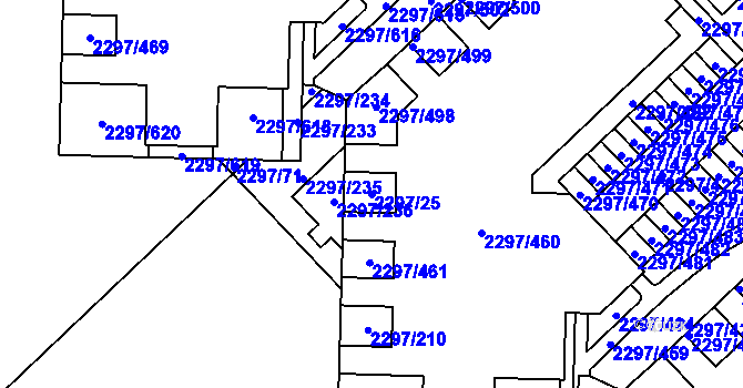 Parcela st. 2297/25 v KÚ Slatina, Katastrální mapa