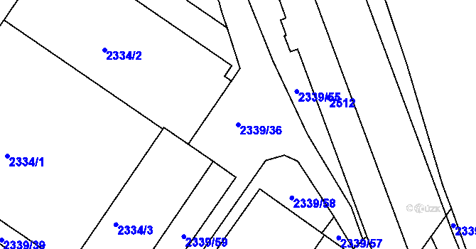 Parcela st. 2339/36 v KÚ Slatina, Katastrální mapa
