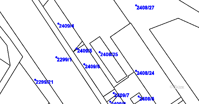 Parcela st. 2408/25 v KÚ Slatina, Katastrální mapa