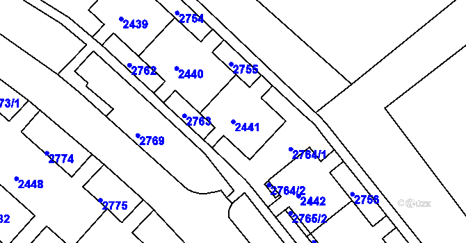 Parcela st. 2441 v KÚ Slatina, Katastrální mapa
