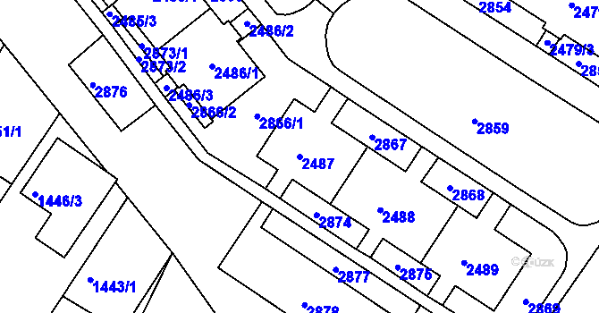 Parcela st. 2487 v KÚ Slatina, Katastrální mapa