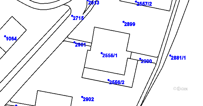 Parcela st. 2556/1 v KÚ Slatina, Katastrální mapa