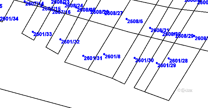 Parcela st. 2601/8 v KÚ Slatina, Katastrální mapa