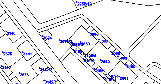 Parcela st. 2659 v KÚ Slatina, Katastrální mapa