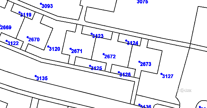 Parcela st. 2672 v KÚ Slatina, Katastrální mapa