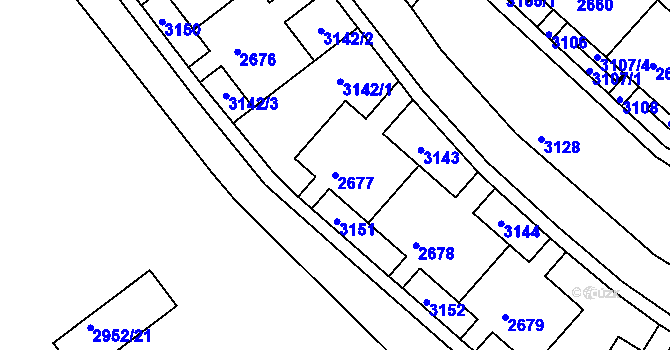 Parcela st. 2677 v KÚ Slatina, Katastrální mapa
