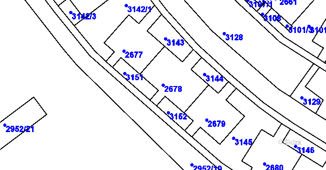 Parcela st. 2678 v KÚ Slatina, Katastrální mapa