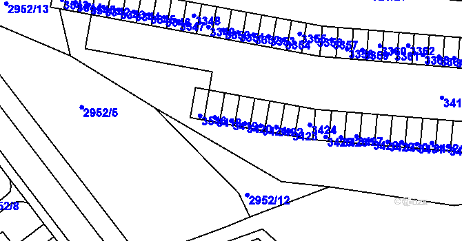 Parcela st. 3419 v KÚ Slatina, Katastrální mapa
