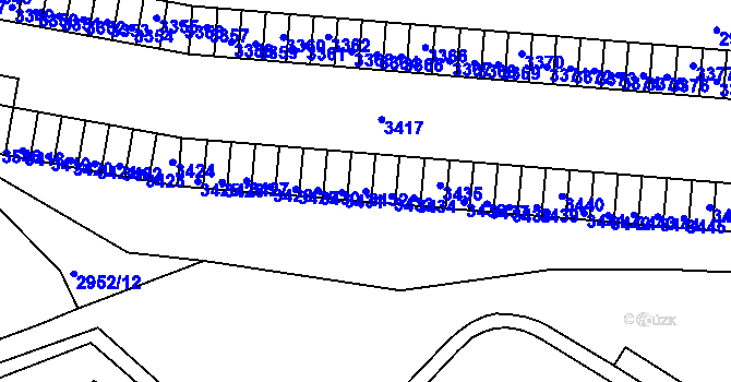 Parcela st. 3432 v KÚ Slatina, Katastrální mapa