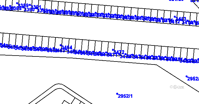 Parcela st. 3470 v KÚ Slatina, Katastrální mapa