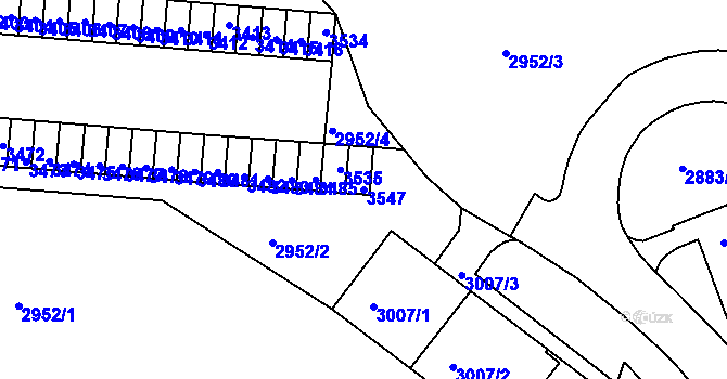 Parcela st. 3547 v KÚ Slatina, Katastrální mapa