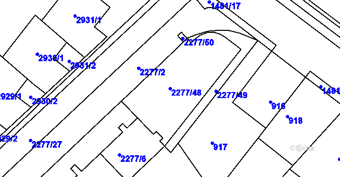 Parcela st. 2277/48 v KÚ Slatina, Katastrální mapa