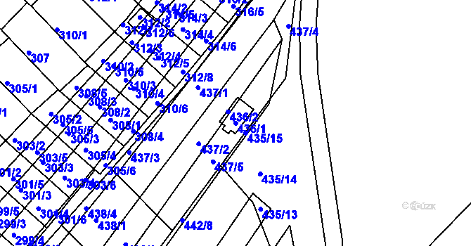 Parcela st. 436/1 v KÚ Slatina, Katastrální mapa