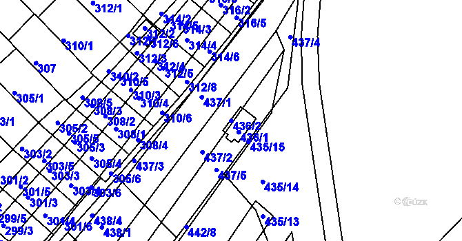 Parcela st. 436/2 v KÚ Slatina, Katastrální mapa