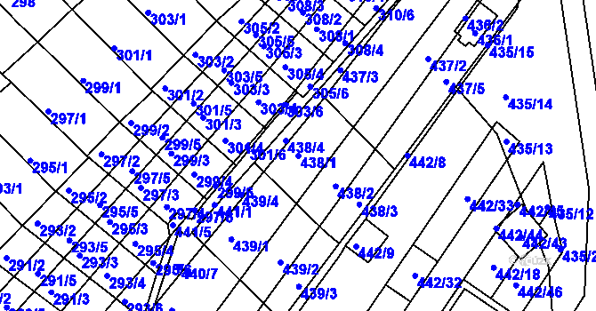 Parcela st. 438/1 v KÚ Slatina, Katastrální mapa